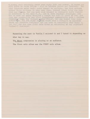 Lot #7015 John Lennon Signed Typed Letter and Signed Questionnaire to a Patient at the New York Psychiatric Institute - "Nothing is seperate from everything (or anything)” - Image 5