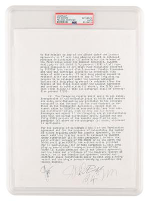 Lot #7146 The Doors Partial Document Signed with Initials - Image 1