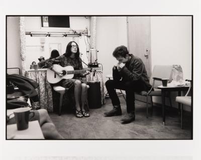 Lot #7099 Bob Dylan and Joan Baez Oversized Original Photograph by Barry Feinstein - 'Dressing Room' - Image 1