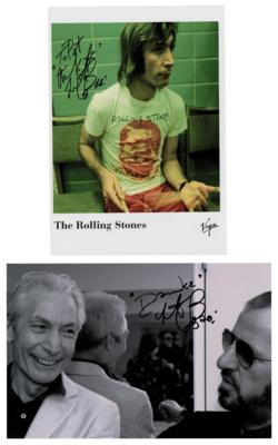 Lot #7141 Charlie Watts (2) Signed Photographs