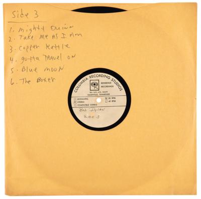 Lot #7095 Bob Dylan's 'Self Portrait' Acetate with Alternate 'Side 3' Sequence - Image 3