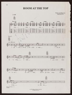 Lot #7289 Tom Petty Signed Sheet Music Page - 'Room at the Top' - Image 1