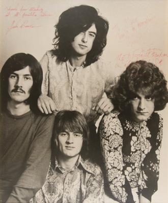 Lot #7157 Led Zeppelin Oversized Signed Photograph