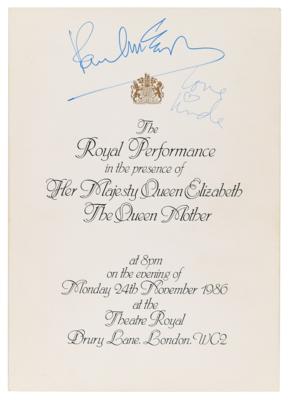 Lot #7035 Paul and Linda McCartney Signed 1986 Royal Variety Performance Program - Image 1