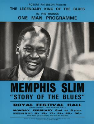 Lot #7195 Memphis Slim Original 1970 Royal Festival Hall Handbill - Image 1