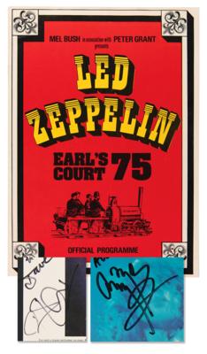 Lot #7159 Robert Plant and Jimmy Page Signed Led Zeppelin 1975 Earl’s Court Concert Program - Image 1