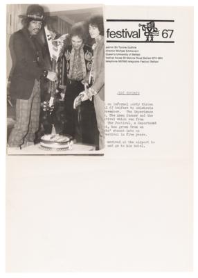 Lot #7117 Jimi Hendrix Experience (2) Photographs and Festival '67 Press Release - Image 1