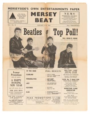 Lot #7009. Beatles Rare Original Mersey Beat Newspaper Vol. 1, No. 13 (January 1962)