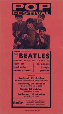 Lot #7043. Beatles 1963 Swedish 'Pop Festival' Handbill