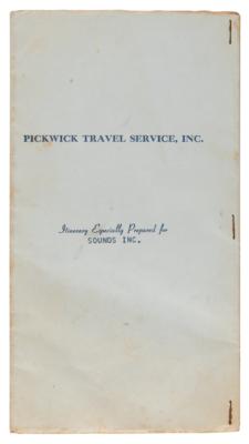 Lot #7044. Beatles 1965 North American Tour Itinerary - Issued to Sounds Incorporated