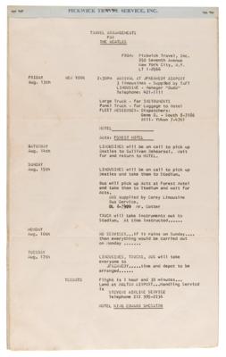 Lot #7044 Beatles 1965 North American Tour Itinerary - Issued to Sounds Incorporated - Image 2