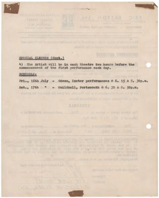 Lot #7129 Rolling Stones, Reg King, and Thee 1965 UK Tour Performance Contract - Image 2