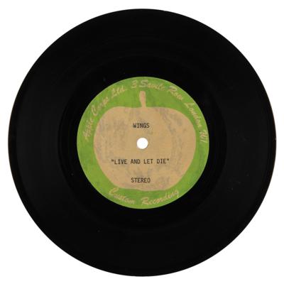 Lot #7040 Paul McCartney: Wings Original Acetate Single for 'Live and Let Die' - Image 1