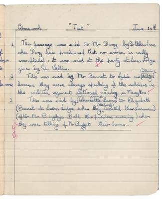 Lot #7114 Mitch Mitchell's English Class Notebook with (26) Handwritten Pages on Pride and Prejudice - Image 5