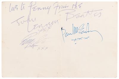 Lot #7017 John Lennon, Paul McCartney, and Ringo Starr Signed 1963 Parlophone Records Promotional Card (Large Format) - Image 2