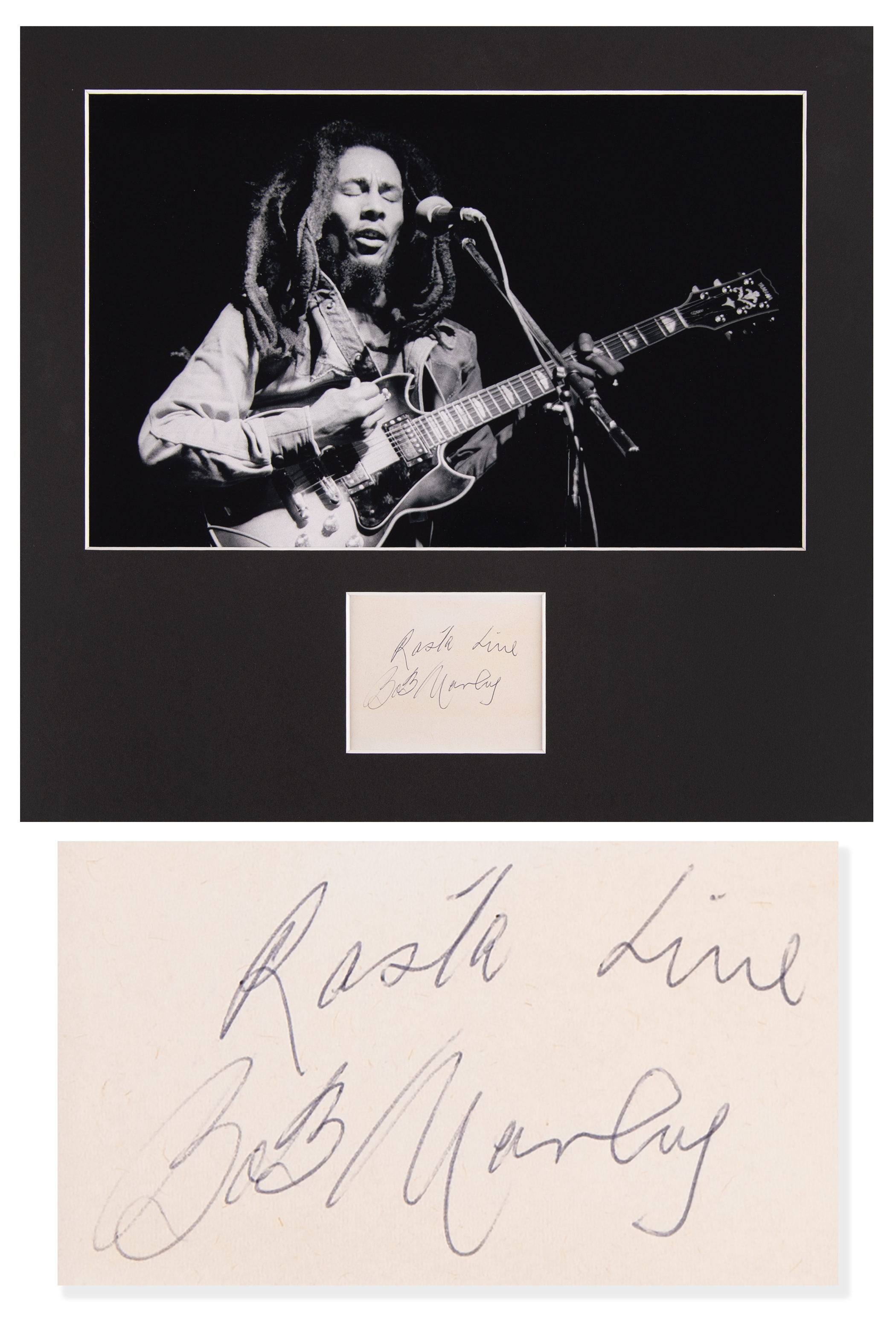 Lot #7254 Bob Marley Signature - Obtained in