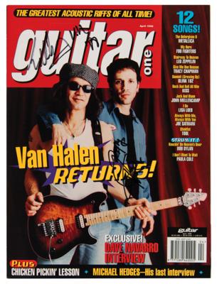 Lot #7303 Eddie Van Halen Signed 'Guitar One' Magazine - Image 1