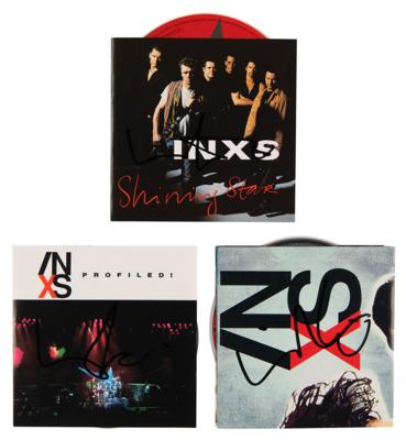 Lot #7339 INXS: Michael Hutchence (3) Signed CD Sleeves - Shining Star, X, and Profiled! - Image 1