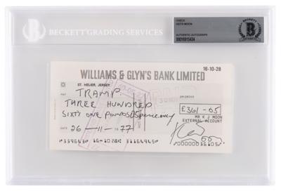 Lot #7142 Keith Moon Signed Check to His Favorite