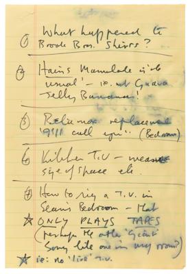 Lot #7020 John Lennon Handwritten 'To-Do' List -