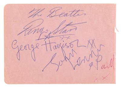 Lot #7006. Beatles Signatures - Lennon, Harrison, and Starr