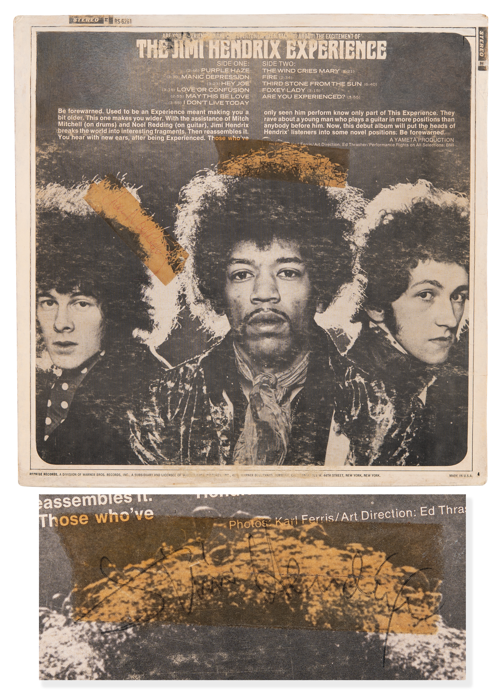 Lot #7111 Jimi Hendrix and Noel Redding Signed Album - Are You Experienced - Image 1