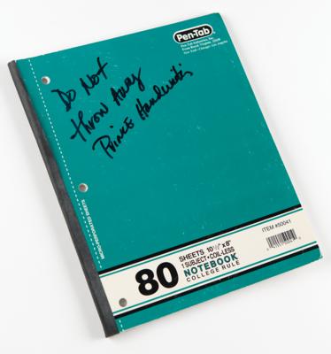 Lot #7405 Prince Production Notebook with