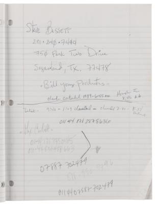 Lot #7405 Prince Production Notebook with Handwritten Song Lyrics and Titles from Circa 1997-1998 - Image 10