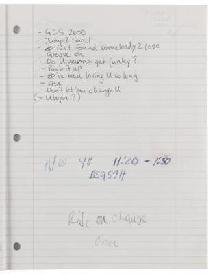 Lot #7405 Prince Production Notebook with Handwritten Song Lyrics and Titles from Circa 1997-1998 - Image 5