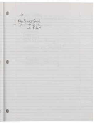 Lot #7405 Prince Production Notebook with Handwritten Song Lyrics and Titles from Circa 1997-1998 - Image 8