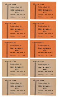 Lot #7115 Jimi Hendrix 1967 Swedish Concert Tickets (Lot of 10) - Image 1