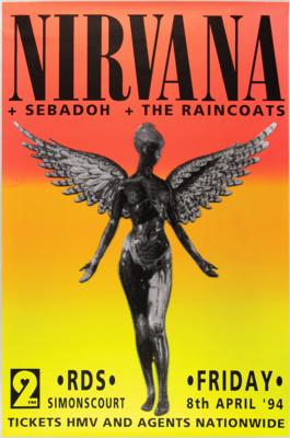 Lot #7427 Nirvana 1994 Dublin 'Bus Shelter' Concert Poster (Canceled Show - Cobain's Death) - Image 1