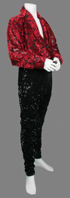 Lot #7406 Prince's Personally-Worn Red Velvet and Black Sequin Outfit - Image 1