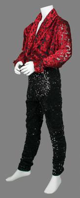 Lot #7406 Prince's Personally-Worn Red Velvet and Black Sequin Outfit - Image 2