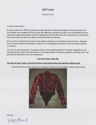 Lot #7406 Prince's Personally-Worn Red Velvet and Black Sequin Outfit - Image 7