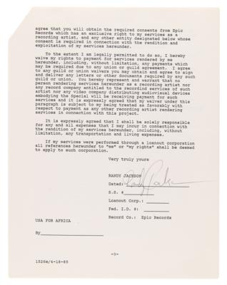 Lot #7354 Michael Jackson: We Are the World Signed Document Archive (11), with Jackson 5, Lionel Richie, Steve Perry, and Others - Image 13