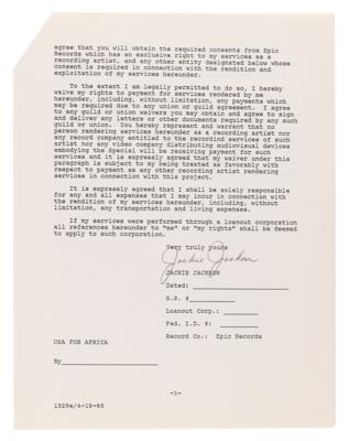 Lot #7354 Michael Jackson: We Are the World Signed Document Archive (11), with Jackson 5, Lionel Richie, Steve Perry, and Others - Image 15