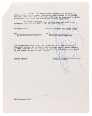 Lot #7354 Michael Jackson: We Are the World Signed Document Archive (11), with Jackson 5, Lionel Richie, Steve Perry, and Others - Image 3