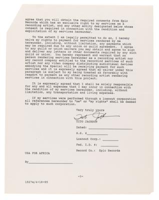 Lot #7354 Michael Jackson: We Are the World Signed Document Archive (11), with Jackson 5, Lionel Richie, Steve Perry, and Others - Image 7