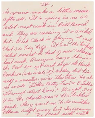 Lot #7214 Patsy Cline Autograph Letter Signed on Her New Record and Touring with Johnny Cash, George Jones, Carl Perkins: "Should really be a wet tour with all these drinking nuts" - Image 4