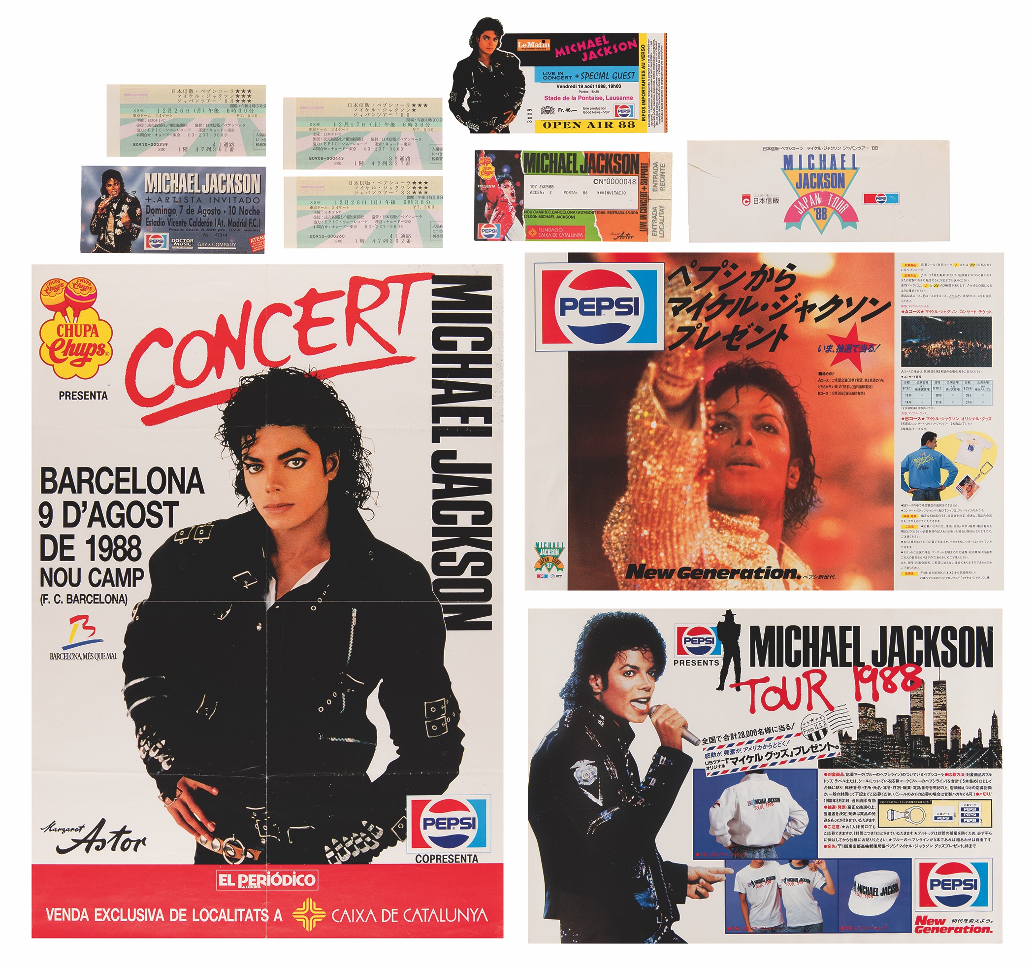 Lot #7468 Michael Jackson (9) Bad World Tour Items - Image 1