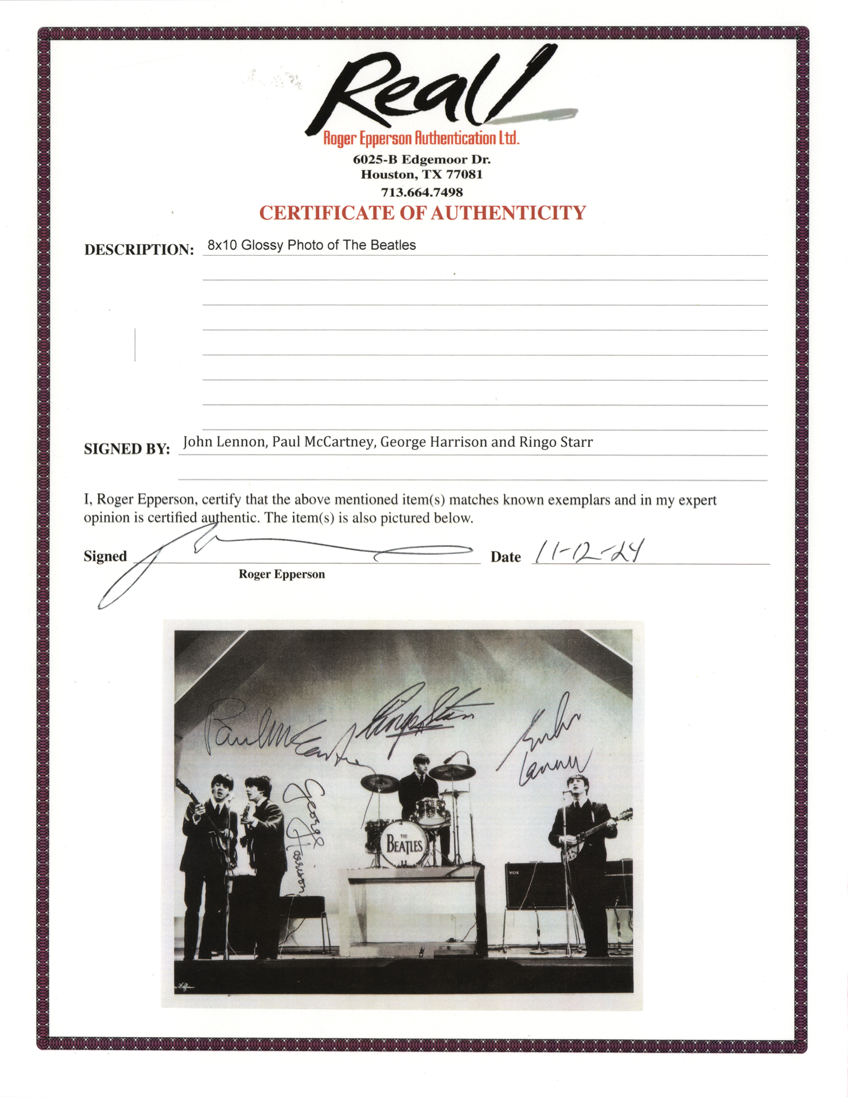 Lot #7008 Beatles Amazing Signed Photograph for 1964 Australian Tour Promoter - "Very likely the greatest Beatles signed photograph known to exist" - Image 6