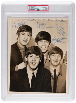 Lot #7476 Beatles Signed Photograph - Rare Pose, Encapsulated by PSA/DNA - Image 1