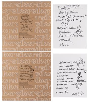 Lot #7477 The Doors: Krieger and Densmore Handwritten Track Lists - Image 1