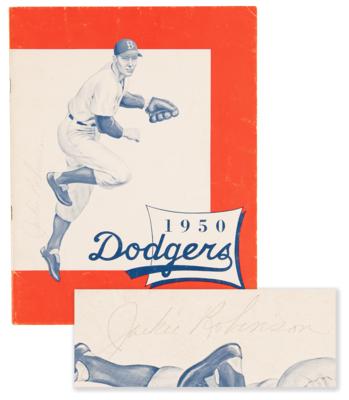 Lot #715 Jackie Robinson Signed 1950 Brooklyn