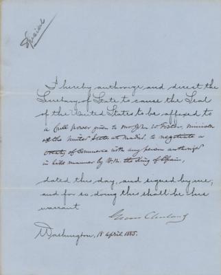 Lot #43 Grover Cleveland Document Signed as President - Image 1