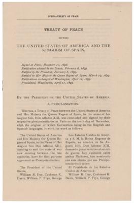 Lot #16 President William McKinley Ratifies the Treaty of Peace Between the United States and Spain - Image 2