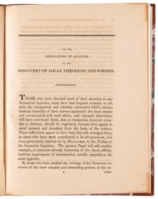 Lot #139 Charles Babbage Signed Book - On the Application of Analysis to the Discovery of Local Theorems and Porisms - Image 5