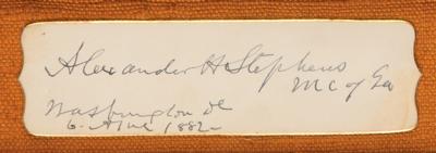 Lot #317 Alexander Stephens Signature - Image 2