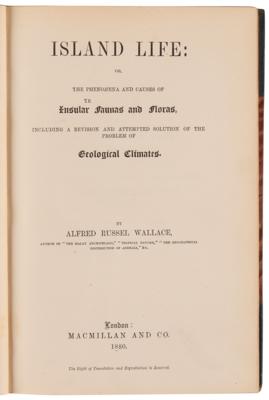 Lot #287 Alfred Russel Wallace First Edition Books - The Geographical Distribution of Animals and Island Life - Image 2